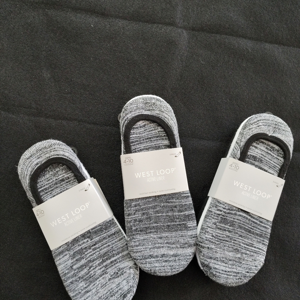 COPY - Women's Black, White and Gray Casual Socks No-Show Design.  9 Pairs